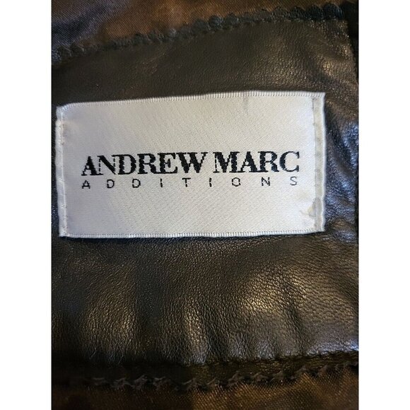 Andrew Marc Addition Women Brown Bomber Leather Jacket Faux Fur Collar Small VTG - Picture 12 of 16